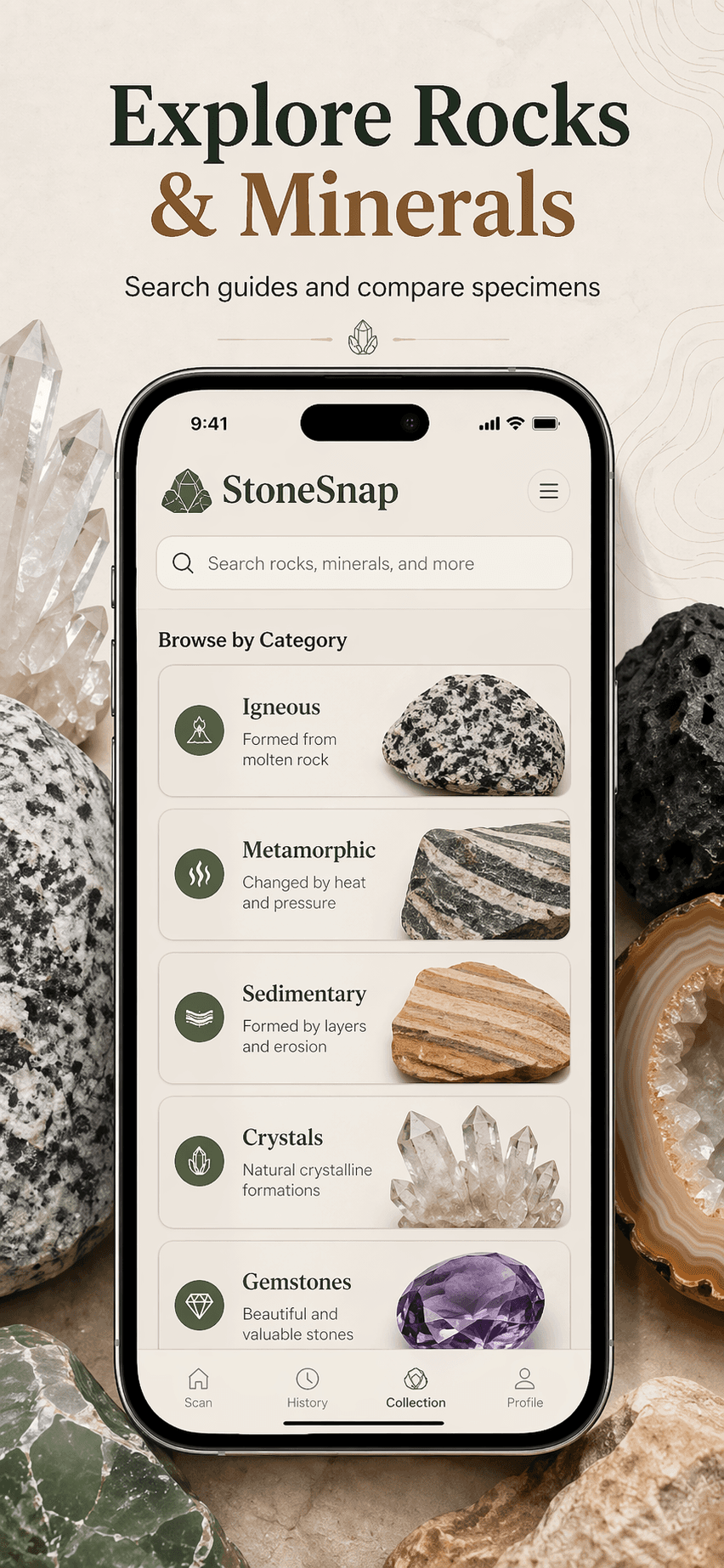 StoneSnap explore screen